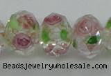 CLG18 13.5 inches 9*12mm faceted rondelle handmade lampwork beads