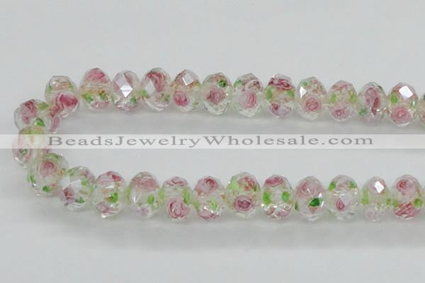 CLG18 13.5 inches 9*12mm faceted rondelle handmade lampwork beads