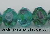 CLG20 13.5 inches 9*12mm faceted rondelle handmade lampwork beads