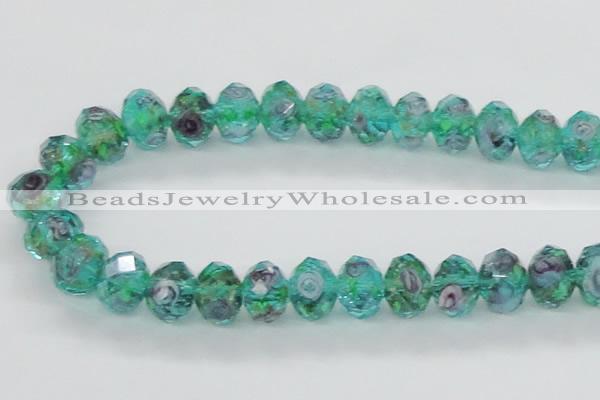 CLG20 13.5 inches 9*12mm faceted rondelle handmade lampwork beads