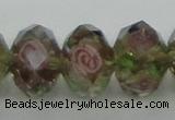 CLG22 13.5 inches 9*12mm faceted rondelle handmade lampwork beads