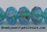 CLG23 13.5 inches 9*12mm faceted rondelle handmade lampwork beads