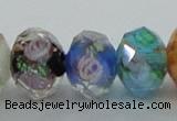 CLG24 13.5 inches 9*12mm faceted rondelle handmade lampwork beads