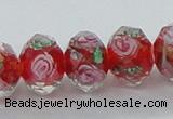 CLG25 15 inches 8*10mm faceted rondelle handmade lampwork beads