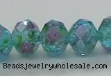 CLG28 15 inches 8*10mm faceted rondelle handmade lampwork beads