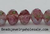 CLG29 15 inches 8*10mm faceted rondelle handmade lampwork beads