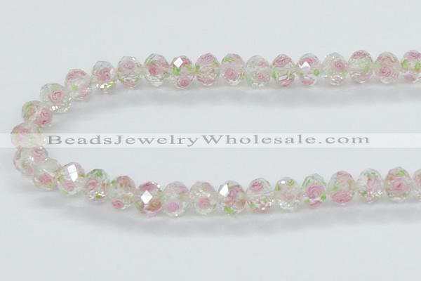 CLG31 15 inches 8*10mm faceted rondelle handmade lampwork beads