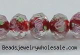 CLG32 15 inches 8*10mm faceted rondelle handmade lampwork beads