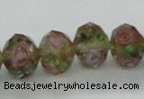 CLG35 15 inches 8*10mm faceted rondelle handmade lampwork beads