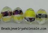 CLG36 14 inches 8*10mm faceted rondelle handmade lampwork beads