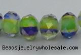 CLG38 14 inches 8*10mm faceted rondelle handmade lampwork beads