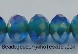 CLG45 13 inches 9*12mm faceted rondelle handmade lampwork beads