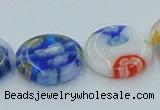 CLG517 16 inches 14mm flat round lampwork glass beads wholesale