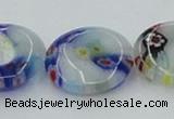 CLG518 16 inches 16mm flat round lampwork glass beads wholesale