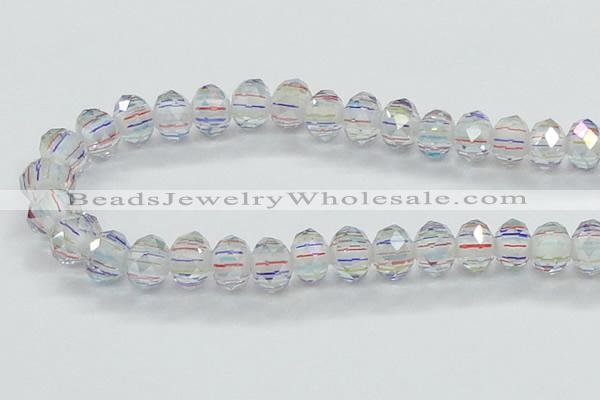 CLG52 13 inches 9*12mm faceted rondelle handmade lampwork beads