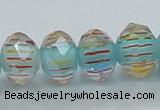 CLG53 13 inches 9*12mm faceted rondelle handmade lampwork beads