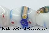 CLG536 16 inches 12*15mm faceted cuboid lampwork glass beads