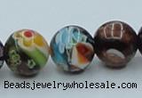 CLG541 16 inches 10mm round goldstone & lampwork glass beads