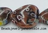 CLG559 16 inches 20*20mm heart goldstone & lampwork glass beads