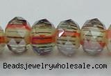 CLG56 13 inches 9*12mm faceted rondelle handmade lampwork beads