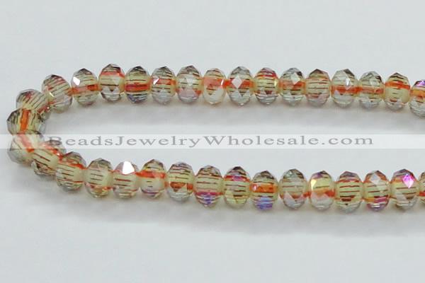 CLG56 13 inches 9*12mm faceted rondelle handmade lampwork beads