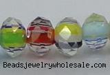 CLG57 13 inches 9*12mm faceted rondelle handmade lampwork beads