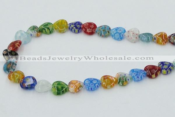 CLG580 16 inches 12*12mm heart lampwork glass beads wholesale