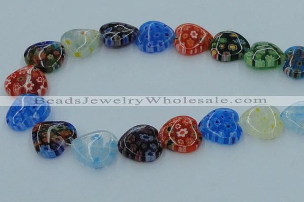 CLG582 16 inches 18*18mm heart lampwork glass beads wholesale