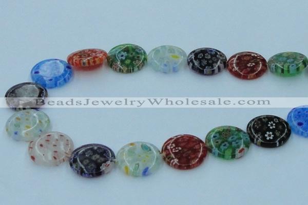 CLG596 16 inches 20mm flat round lampwork glass beads wholesale