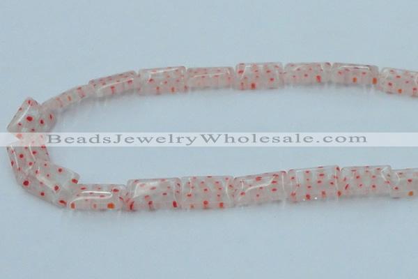 CLG619 5PCS 16 inches 10*14mm rectangle lampwork glass beads wholesale