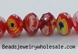 CLG63 15 inches 8*10mm faceted rondelle handmade lampwork beads