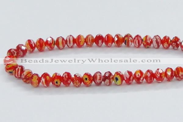 CLG63 15 inches 8*10mm faceted rondelle handmade lampwork beads