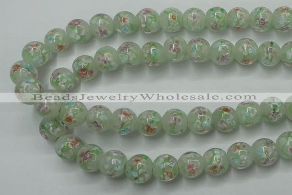 CLG764 15 inches 12mm round lampwork glass beads wholesale