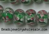 CLG769 14.5 inches 8*12mm rondelle lampwork glass beads wholesale