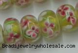 CLG770 14.5 inches 8*12mm rondelle lampwork glass beads wholesale