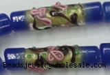 CLG787 15.5 inches 10*40mm cylinder lampwork glass beads wholesale