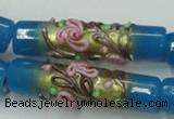 CLG788 15.5 inches 10*40mm cylinder lampwork glass beads wholesale