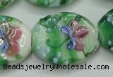 CLG798 15.5 inches 22*28mm oval lampwork glass beads wholesale