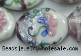 CLG801 15.5 inches 22*28mm oval lampwork glass beads wholesale