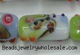 CLG804 15 inches 14*24mm rectangle lampwork glass beads wholesale