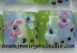 CLG811 15.5 inches 20*20mm square lampwork glass beads wholesale