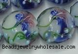 CLG822 15.5 inches 20mm flat round lampwork glass beads wholesale