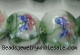 CLG825 15.5 inches 20mm flat round lampwork glass beads wholesale