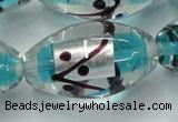 CLG857 15.5 inches 16*28mm rice lampwork glass beads wholesale