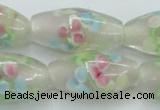 CLG865 14 inches 10*20mm rice lampwork glass beads wholesale