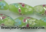 CLG867 15.5 inches 10*20mm rice lampwork glass beads wholesale