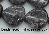 CLI04 15.5 inches 25*25mm heart natural lilac jasper beads wholesale