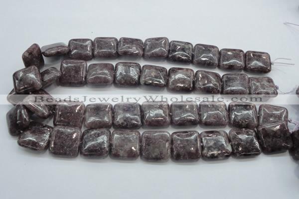 CLI08 15.5 inches 20*20mm square natural lilac jasper beads wholesale