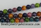 CLJ215 15.5 inches 6mm round mixed color dyed sesame jasper beads