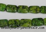 CLJ280 15.5 inches 10*14mm rectangle dyed sesame jasper beads wholesale